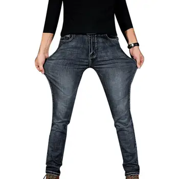 2019 pánske džínsy Plus Veľkosť Módne Mužov Slim Fit Strečové Džínsy Polovice Vznik Dlhé Nohavice Džínsové Nohavice