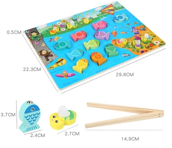 Predškolského Drevené Montessori Hračky Magnetické Rybárske Hry, Baby Puzzle Učebných Pomôcok Skoro Vzdelávacie Hračky Pre Deti, Dievčatá Dary