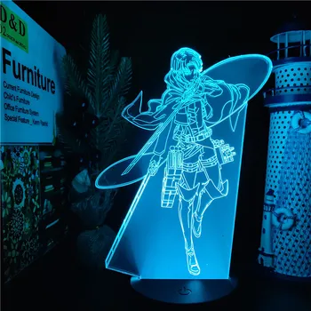 Akcia Obrázok Útok Na Titan Hračiek 3D Set Led Levi Ackermana Nočné Osvetlenie Dotykový Snímač Model Bábiky Anime Figurals Juguetes Figma