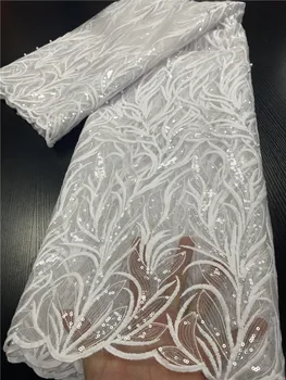 NIAI Afriky Čipky Textílie Sequin Čipky Textílie 2020 Vysoko Kvalitnej Čipky Flitrami francúzsky Čistý Čipky a Tylu Oka Textílie XY3512B-1