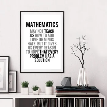 Maliarske Plátno Matematika Nemusí Nás Učí, Ako Pridať Láska Citácie Vytlačí Matematika Plagát, Obraz Domova Učiteľ Matematiky Dary