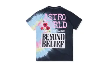 19SS Scott Travis Astroworld Festival Spustiť tie Dye tshirt 1:1 Streetwear T-shirt Hip Hop ASTROWORLD T košele muži ženy
