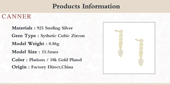 CANNER 925 Sterling Silver Šperky Pre Ženy Slza Náušnice Obruče kórejský Pendientes Silver/Gold Šperky