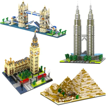 Horúce YZ Bloky Mini Architektúry model Taj Mahal budovy Tehla Hrad Vzdelávacie Deti Hračky pre Deti, Eiffelova Veža Zber
