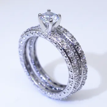 2021 nové luxusné halo 925 Sterling Silver prsteň pre ženy lady výročie gift drop shipping Čierny piatok R5046