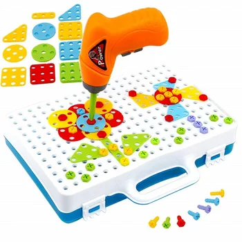 Montessori Plastové Dierované Skrutku Skupiny Skladačka Hračky Pre Deti, Učenie, Vzdelávanie DIY Puzzle, Mozaiky Dizajn Budovy Deti Darček