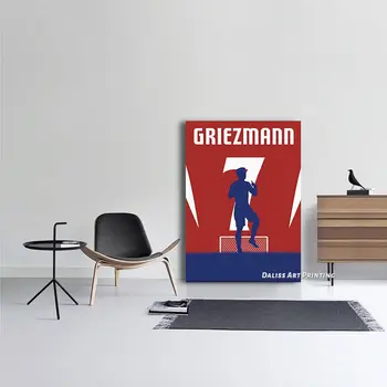 Plátno Futbalovej hviezdy Antoine Griezmann Obrázky, Domáce Dekorácie, Obrazy Plagát HD Vytlačí Wall Art Modulárny Obývacia Izba Rámovanie