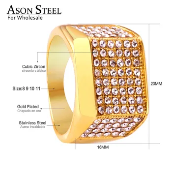 ASONSTEEL Snubné Prstene Pre Ženy Značky Nové Nerezové Zlatá Farba Cubic Zirconia Prstene Pre Ženy Doplnky Strany Collier