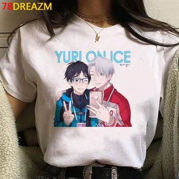 2021 Hot Japonské Anime Jurij na Ľade T Shirt Muži BL Yaoi Legrační Karikatúra T-shirt Letné Topy Unisex tričko Manga Tričko Muž