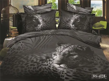3D Zvierat Perinu Kráľ/Kráľovná Veľkosť black leopard Posteľ Kryt posteľná bielizeň Sady obliečok