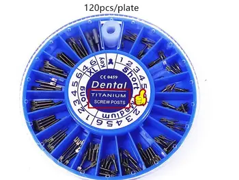 120pcs/Veľa Zubných TITÁN Koreňového Kanála Kolíky Skrutku Post Core Koruny Opravu Zubár Nástroj Stomatológia