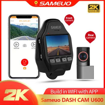 Sameuo U600 Dash Cam 2K parkovacia Kamera, videorekordér Auto Dashcam WIFI Pre Auto Kamera 1080P Zadnej strane Dvr 24H Parkovanie Monitor