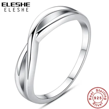 ELESHE Klasické Bowknot Priateľstvo Infinity Prst Prstene, Svadobné 925 Sterling Silver Ring pre Ženy, Dámy Módne Šperky 2019