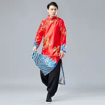 Changshan tradičnej Čínskej štýl changshan mužov trecia doska, pracka cardigan národný kostým emperorlong fu úradný oblečenie
