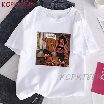 ANJELI CHRÁNIA MA DÉMONI SÚVISLOSTI MI Žien T shirt 2020 Lete Graphic Tee Vtipné Tričko kórejské Oblečenie, Streetwear Top