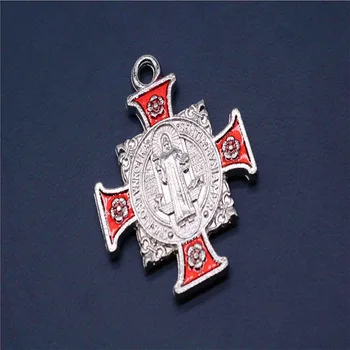 Pôvodné priame zliatiny zinku kúzlo Svätý Benedikt módne medaila 20 kusov, náboženské kúzlo šperky medaila
