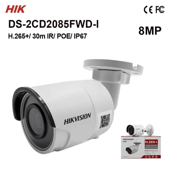 DS-2CD2085FWD-som na sklade Originálne Hikvision 8MP Bullet Kamera H. 265+ IP67 IR 30 m podporu 128G Hot Predaj CCTV Kamery
