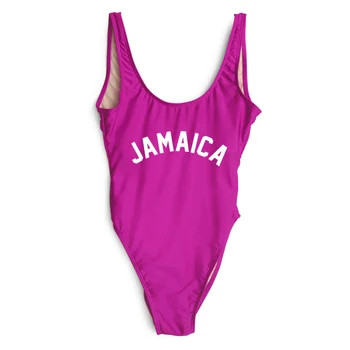 Jednodielne Plavky JAMAJKA List Tlač Ženy Plavky 2019High Rez celé plavky na Kúpanie Oblek Kombinézu Pláž Nosiť Červené maio Plávať
