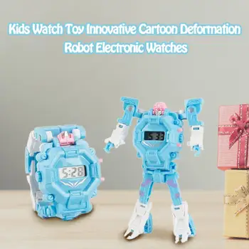 Deti Sledovať Hračka 2 V 1, Inovatívne Cartoon Sledovať Deformácie Robot Elektronické Hračky Hodinky Darček (Náhodné Štýl)