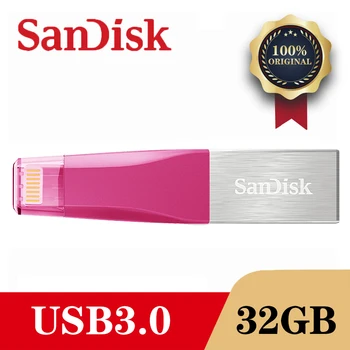 SanDisk X40N OTG USB 3.0 Flash Disk 128 GB 64 GB 32 GB, 16 GB Pero Jednotky kl ' úč Memory Stick Flash Pre PC/Iphone 2v1