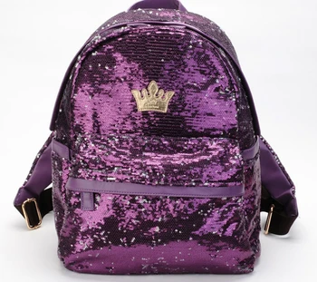 1 kus Hot Predaj dámskej Módy koruny Flitrami Paillette Batoh Ženy, Dámy, Dievčatá, Voľný čas, Školský batoh cestovná taška