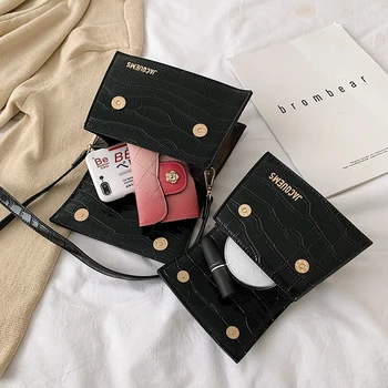 Luxusné Značky Dizajnér Mini Kabelky Pre Ženy 2020 Nový Kameň Vzor Písmená Crossbody Tašky Vysoko Kvalitnej PU Kožené Peňaženky Tote