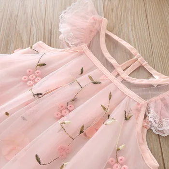 Letné Baby Girl Dress Nové bez Rukávov Tlač na Kvetinový Dieťa Baby Šaty Princezná Šaty pre Dievčatá Oblečenie