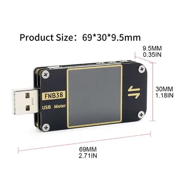 FNB38 Prúd Napätie Meter USB Tester QC4+ PD3.0 2.0 PPS Rýchle Nabíjanie Protokol Kapacita Testovanie Zariadenia