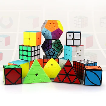 Qiyi Mofangge 4pcs/set Magic Cube Nastaviť Darček 2x2x2 3x3x3 4x4x4 5x5x5 Stickerless Megaminx Profesionálne Kocky Decko a Hračky