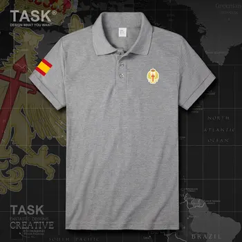 Armáda Kráľovstvo Espana ESP španielsky Španiel pánske Bavlnené Letné Slim Fit Krátky Rukáv Pevné Farba polo shirts tees móda