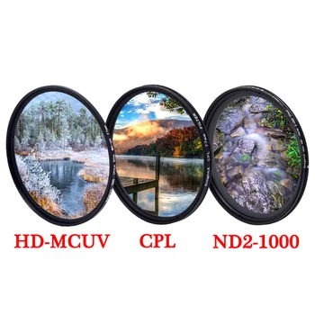 KnightX MCUV UV CPL ND premennej polarizer Objektív Filter 49 52 55 58 62 67 72 77 mm Pre canon, nikon d70 d80 eos 500d 18-200 d600
