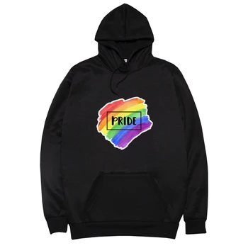 Nové Príležitostné LGBT Hoodie študent popula Dúhový Pride s Kapucňou, Čierna sweatershirt Pohodlie pánske Oblečenie Veľkosť XS-4XL
