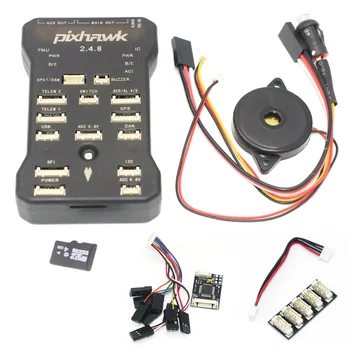 Pixhawk PX4 Autopilota PIX 2.4.8 32 Bit Letu Regulátora + Bezpečnostný Spínač + Bzučiak 4G SD +I2C Splitter Rozšíriť Modul + USB kábel
