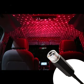 Nastaviteľné Mini LED Auto Strechy Star Nočné Osvetlenie Projektor Svetlo Interiéru Okolitej Atmosféry Galaxy Lampa Dekorácie Svetla, USB Konektor
