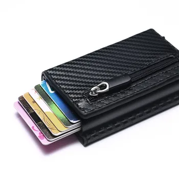 ZOVYVOL Rfid Smart Peňaženky, Kreditné Karty, Držiak Kovový Tenký Slim Mužov Peňaženky Odovzdať tajomstvo pop-up minimalistický peňaženky malá čierna kabelka