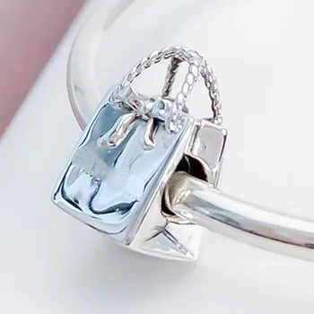 925 Sterling Silver Perličiek Nové Módne Kabelky Korálky Fit Ženy Pandora Náramok & Náhrdelník Diy Šperky