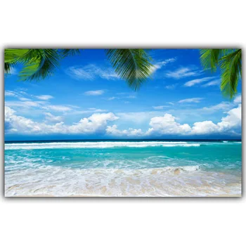 Tropické Pláže Prímorské Krajiny Obrázok Plagátu Hodváb Plagát Domáce Dekorácie Obrázok Obývacia Izba Tapety
