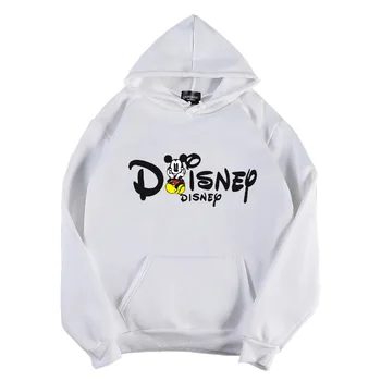 Disney žena cartoon Mickey Mouse nové plus velvet hrubé príležitostné celý zápas tlač voľné hoodie street oblečenie, Mikiny
