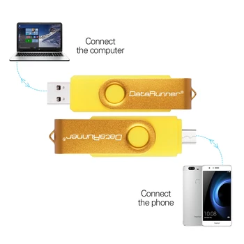 Nový Usb 3.0 DataRunner OTG USB flash disk Pero Disk 16GB 32GB 64GB 128 gb kapacitou 256 GB kl ' úč vysokorýchlostné USB 3.0 Flash Memory Stick