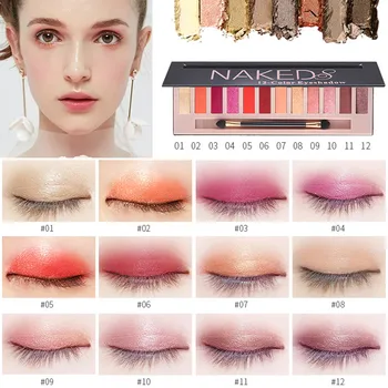 2019 Úplne Nové Očné tiene 12 Farba make-up, Očné tiene PHOERA 1pc Nádherné Kovov Lesk a Žiara Kvapaliny Eyeshadow F4.16