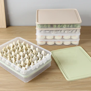 Jednovrstvový Chladnička Potraviny Knedle Vzduchotesné Skladovanie Kontajner Plastový Rámček pre Domácnosť úložný box úložný nástroje