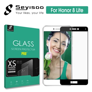 Originálne Seyisoo Značky 2.5 D Úplné Pokrytie Screen Protector Tvrdeného Skla Pre Huawei Honor 8 Lite Honor8 8Lite Tvrdeného Film