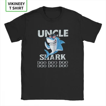 Strýko Shark Doo Doo T-Shirt pre Mužov Strýko Shark Otec Žralok Darčeky Tees Posádky Krku Bavlnená Tkanina Šaty Plus Veľkosť Tričko