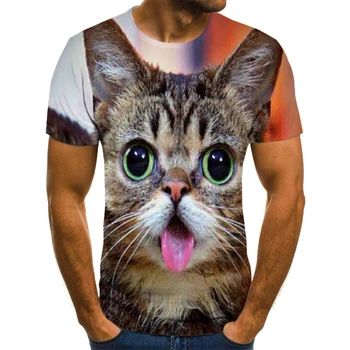 Najnovšie Mačka 3D Vytlačené T-shirt Bežné Krátky Rukáv O-Krku Móda Tlačené 3D t shirt Muži/Ženy Tees Kvalitné tričko Hombre