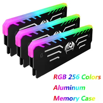 2 KS 3 pin RAM RGB LED Pamäť 256 Farieb Svetla Účinok Hliníkový Chladič Chladič Pre Chladenie DIY PC Hry DDR4 pamäte DDR3