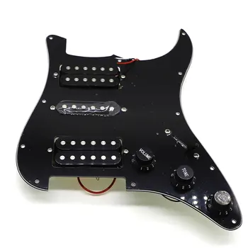 Naložené Strat Elektrická Gitara Prewired ST Pickguard s Keramickou Dvojité Colis Humbucker Snímače Na Gitaru Fender Čierna