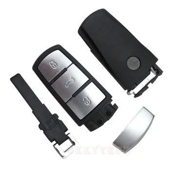 OkeyTech Auto Smart Key Card Prípade Shell Fob pre Volkswagen W Magotan Passat CC Smart Karty S Automatickým Tlačidlo Čepeľ 3 Tlačidlá Diaľkového