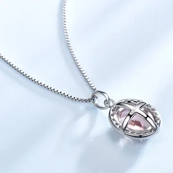 UMCHO Luxusný Ružový Zafír Morganite Prívesok Pre Ženy, Skutočné 925 Sterling Silver Náhrdelníky Reťazí Šperky, Zásnubné Darček Nové