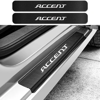 Pre Hyundai Akcent 4PCS Auto Uhlíka Dvere, Parapetné Stráže Nálepky Auto Šúchať Doska Anti Scratch Chránič Kotúča, Auto Tuning Doplnky