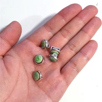 10 Ks za 10 mm kožené ploché,zelená keramiky jazdca Starožitné strieborné korálky šperky dodávky šperky hľadanie D-1-10-146